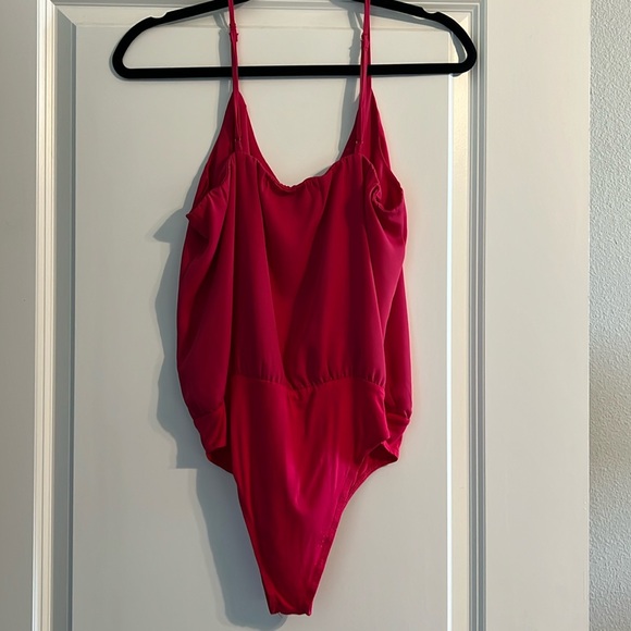 Hot pink spaghetti strap bodysuit - Picture 3 of 3